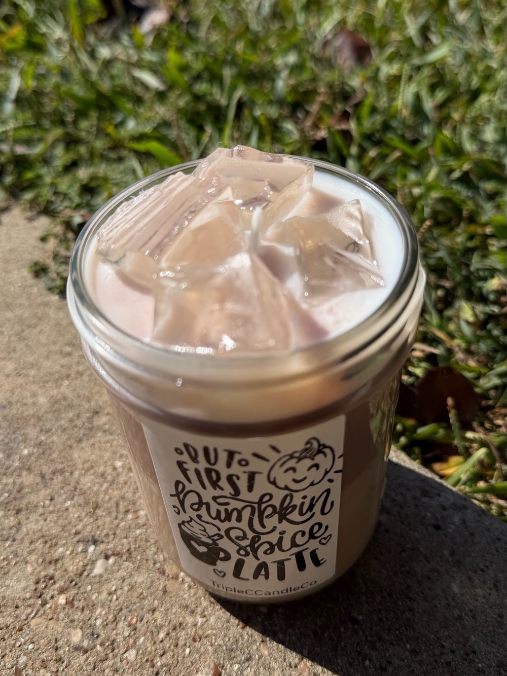 Pumpkin Spice Latte Scented Candle - Pink
